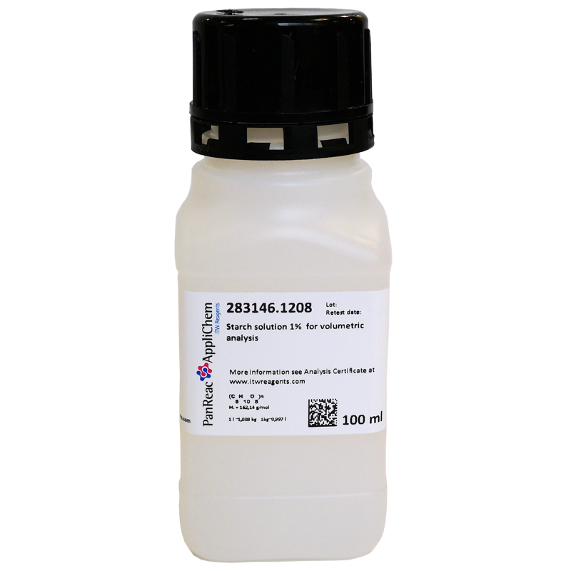 Almidón solución 1 (Reag. Ph. Eur.) para análisis volumétrico ITW Reagents Almidón solución 1 (Reag. Ph. Eur.) para análisis volumétrico ITW Reagents