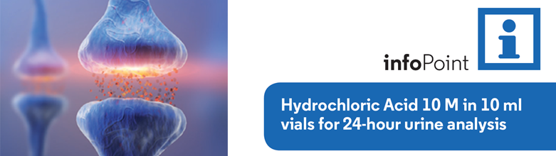 Acido cloridrico 10 M in fiale da 10 ml per l'analisi delle urine delle  24 ore